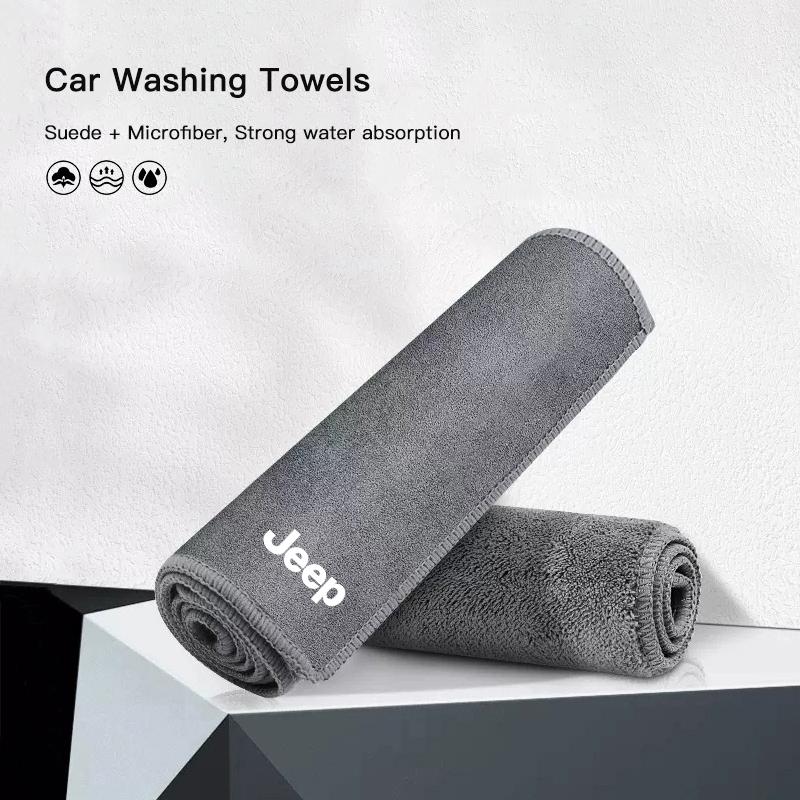 Car Microfiber Cleaning Towel Wipe Drying Cloth Clean Tools For Jeep Grand Cherokee Wrangler JK Gladiator Compass Renegade Patri ALW1