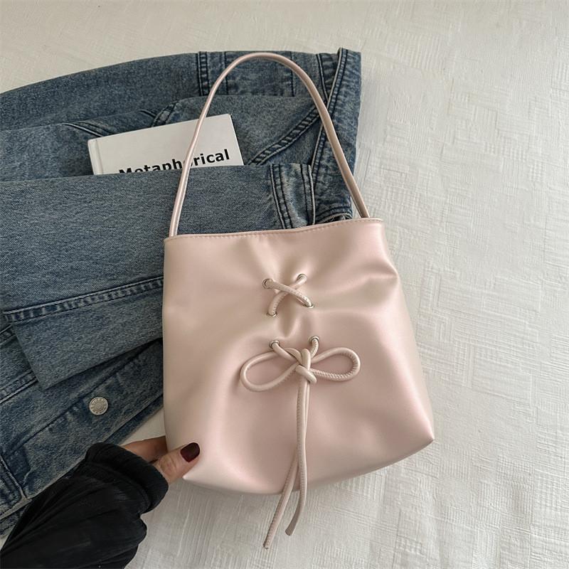 Stylish Korean Bucket Bag 2024 Summer Trendy Chic Sweet Bow Tie Design For Women