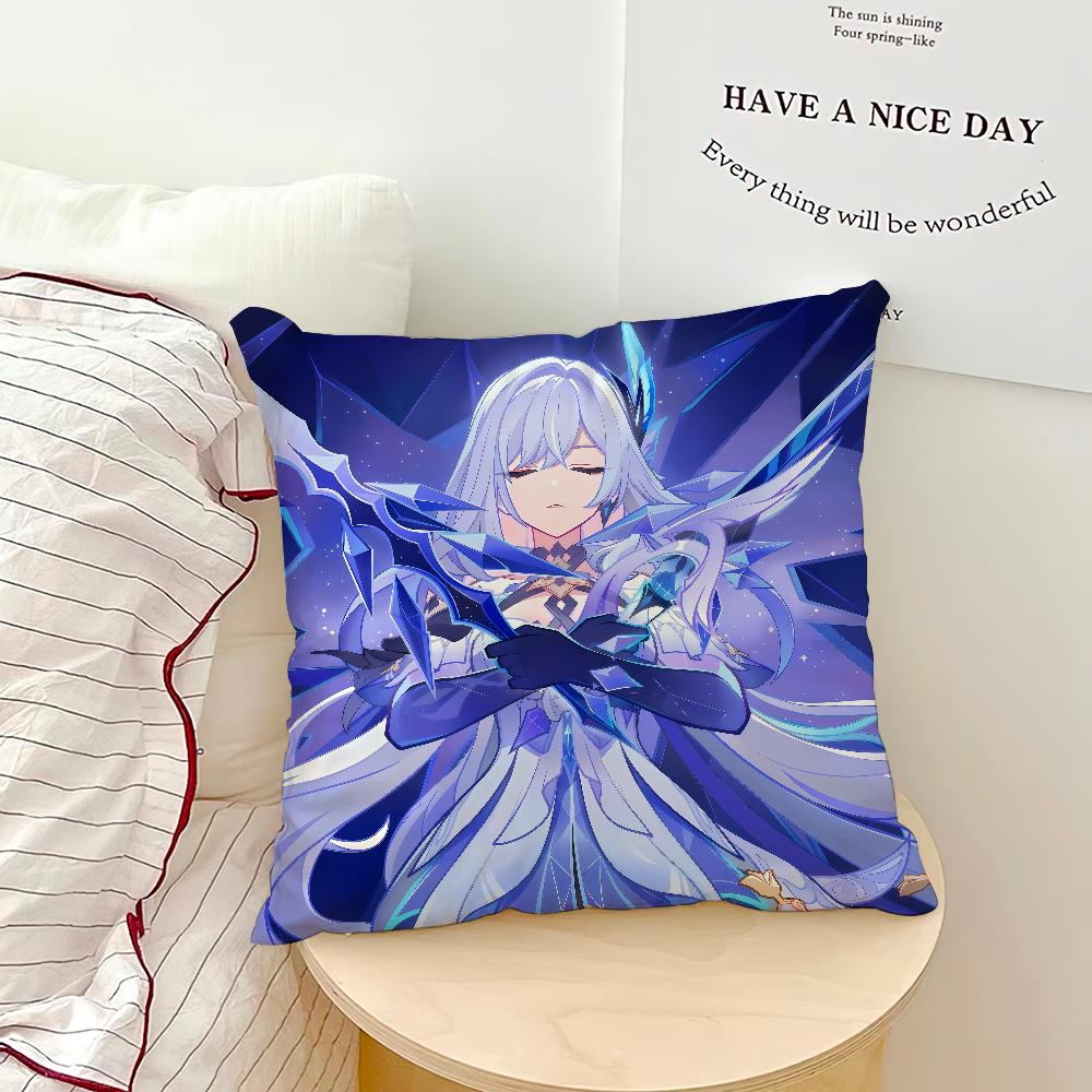 GAME skirk genshin cushion cover Comfortable soft Pillow Case for Sofa Living Room Home office Decor Protective Covers