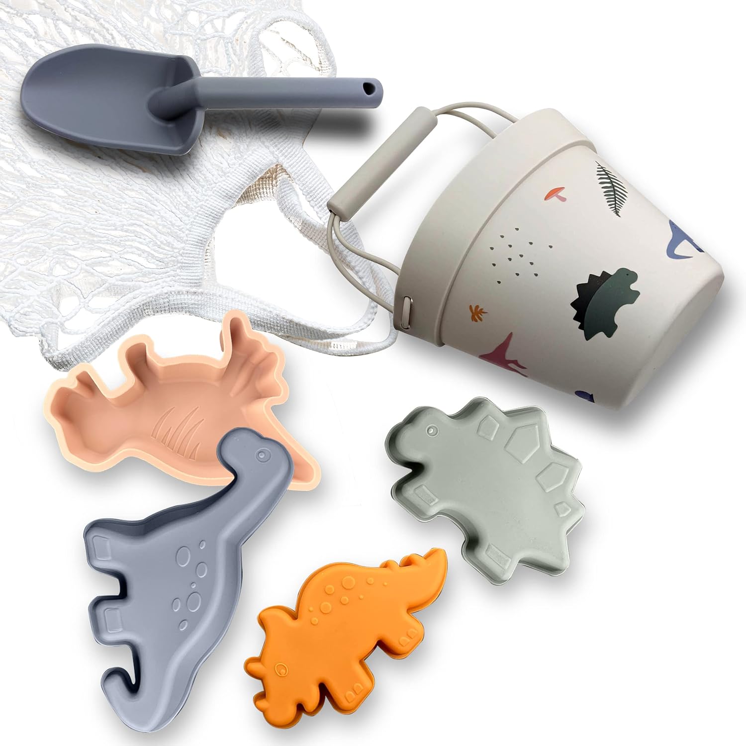 

Petite Bee - Силиконовые летние пляжные игрушки Динозавр набор из 6 предметов для детей