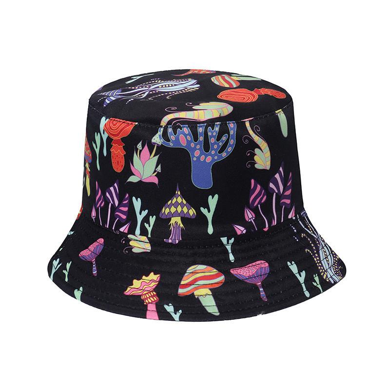 Stylish Artsy Fisherman Hat For Women Korean Style Sun Hat With Mushroom Print