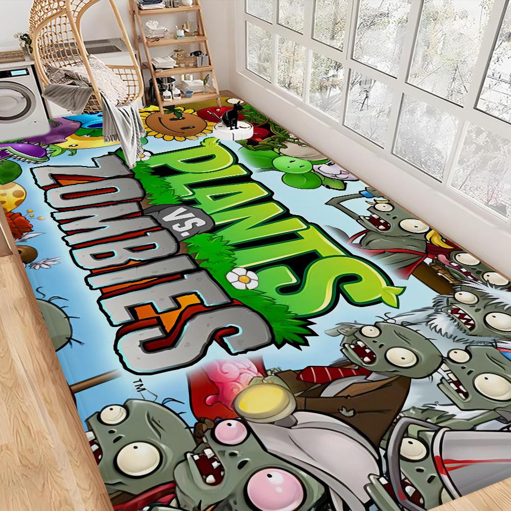 P-Plants-vs-Zombie Cartoon Door Mat Nordic Style Home Doormat Bathroom-Toilet Mats Bedroom Bedside Mats