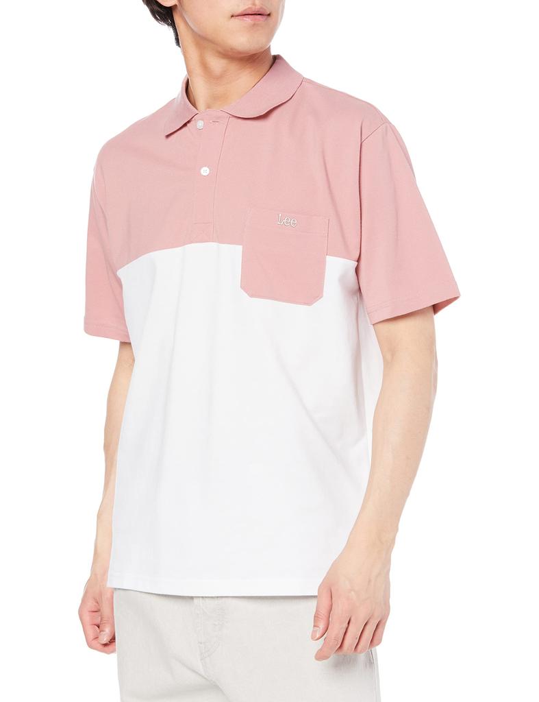 Lee Official Leesures Play POLO Size S Men's T-Shirt, Pink,