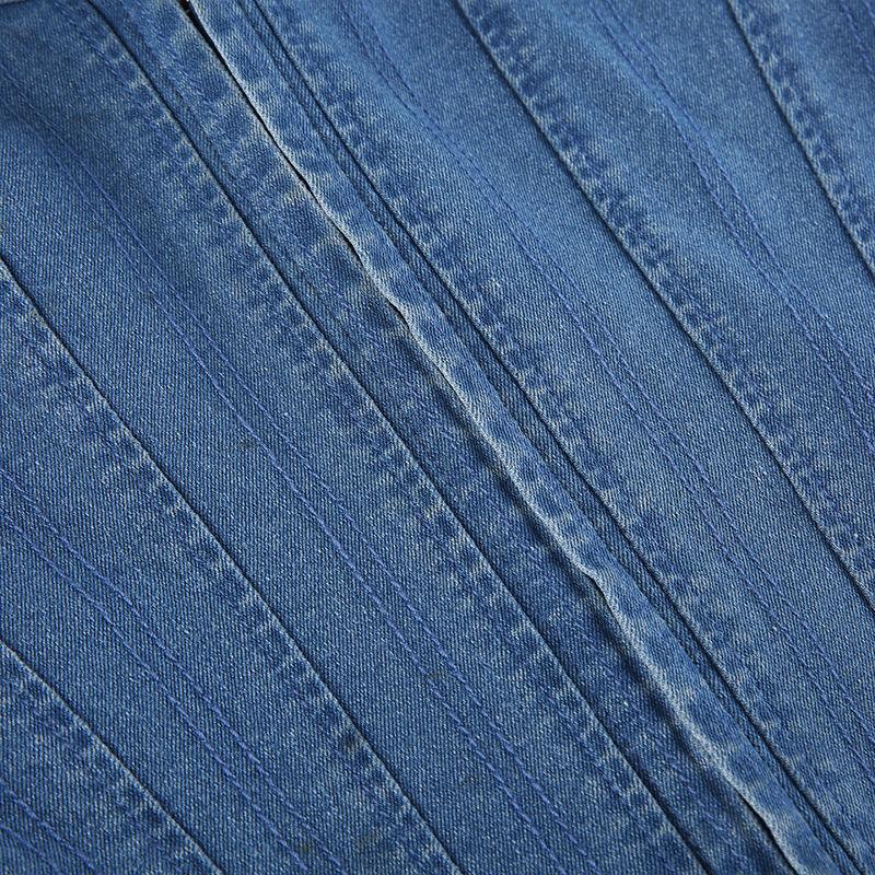 Vintage Hook Buckle Strapless Crop Tops Women Sexy Y2k Casual Slim Backless Denim Tanks Fashion Chic Lace-up Streetwear Beach Tees