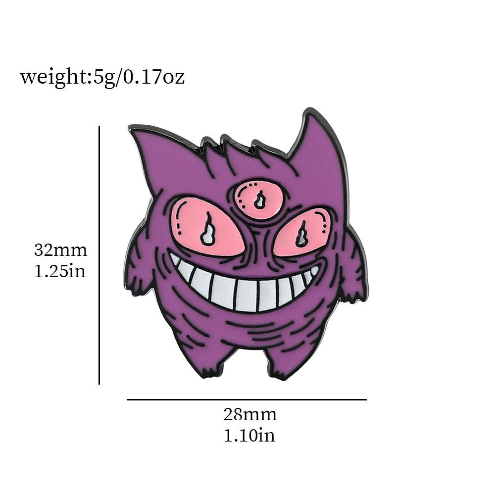 Funny Pokemon Metal Badge With Cartoon Character Design And Droplet Oil Craft