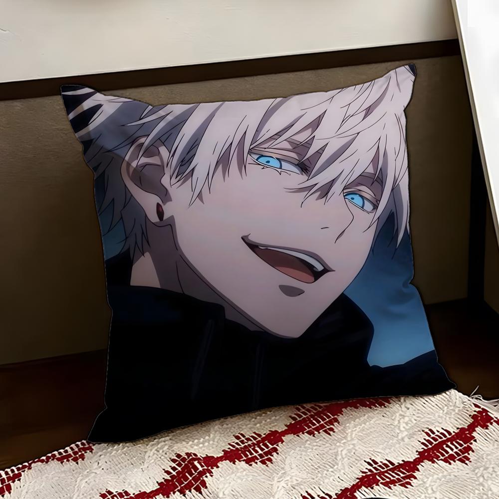 JJujutsu anime KKaisen Cushion Cover Reversible Soft Durable Pillow Cover Home  Car MultiScene Use for Daily Comfort