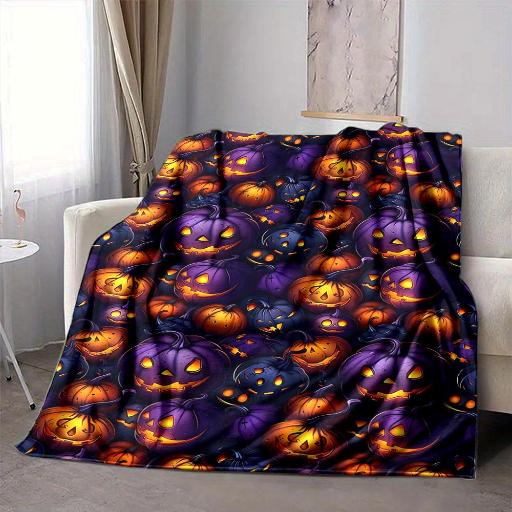

1pc Pumpkin Halloween Blanket, Lightweight Flannel Throw Blanket for Sofa, Bed, Travel, Camping, Living Room, Office, Couch, Chair, and Bed 80cmx120cm