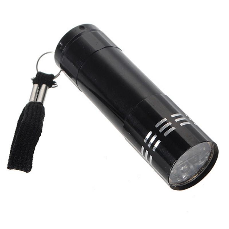 Be Prepared for Outdoor Adventures with Mini Line 9 LED UV Flashlight- Waterproof Aluminum Tactical Lighting Tool with 4.5V Lamp