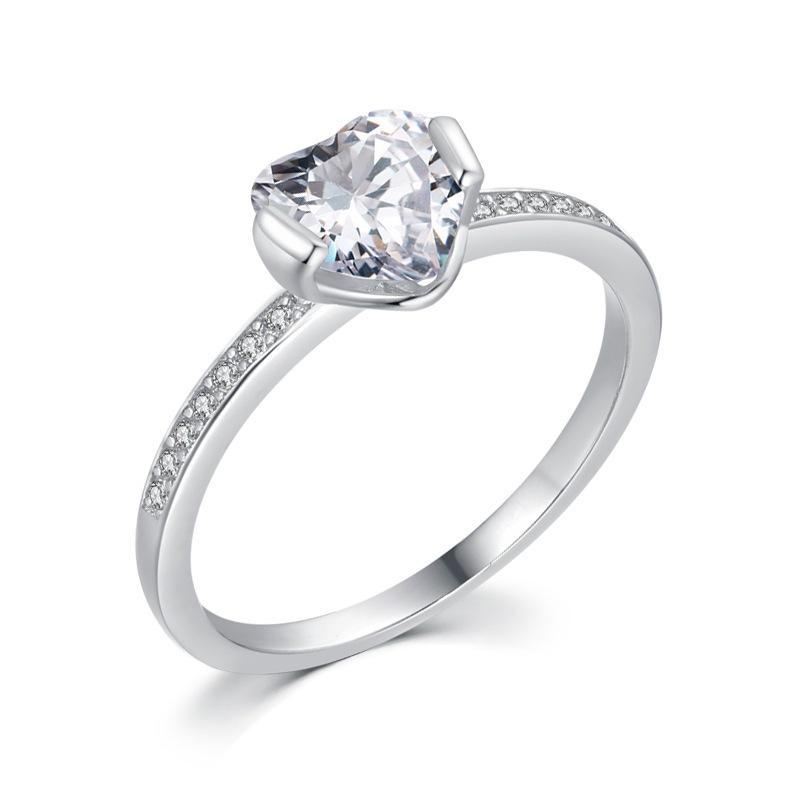 Tancise Classic 925 Sterling Silver  Zircon Ring Ladies Jewelry Wedding Promise Party Gift