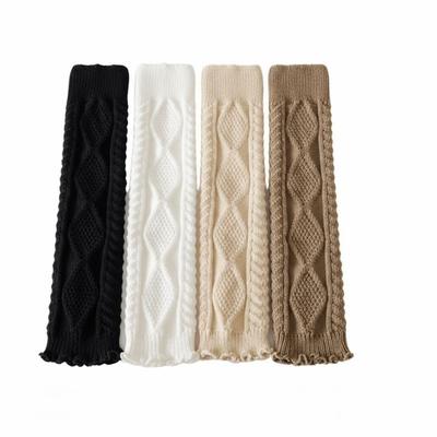 Vertical Stripe Knee Socks Solid Color Foot Cover Socks Japanese Style Knee Sleeves  For Women
