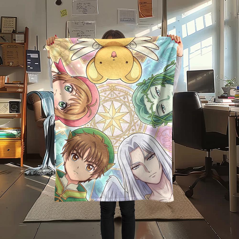 Cardcaptor Sakura charactersPrint Flannel Blanket, High Quality Comfortable for All Seasons, Home Decor, Warmth and Comfort