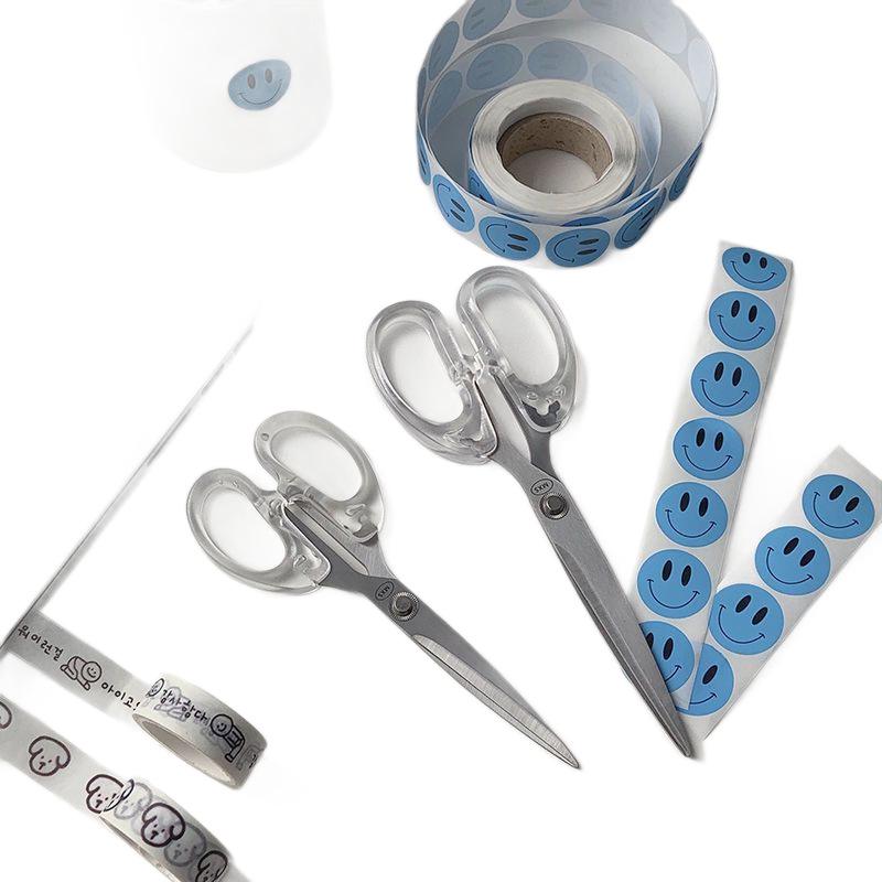 Multi-Functional Transparent Scissors with Plastic Handle for Home and Office