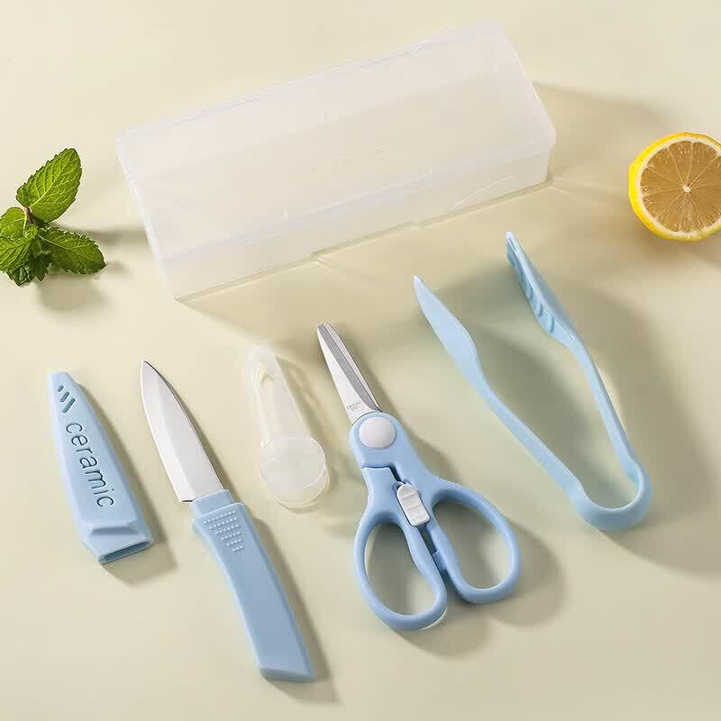 Portable Baby Food Scissors & Clip Set
