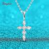 Smyoue 18k White Gold Plated 2mm Cross All Moissanite Pendants for Women S925  Silver Necklace Lab Diamond Birthday Gift