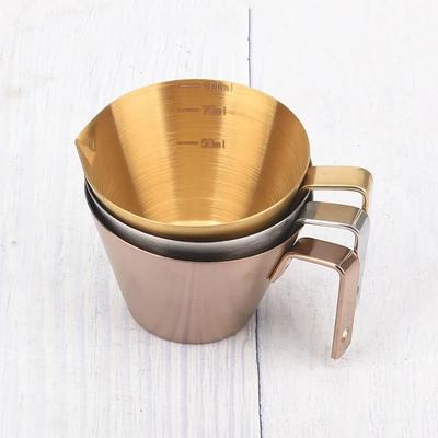 100ML Stainless Steel Coffee Extraction Cup Ounce Measuring Cup with Scale and Handle Liquid Cup Household Coffee Accessories