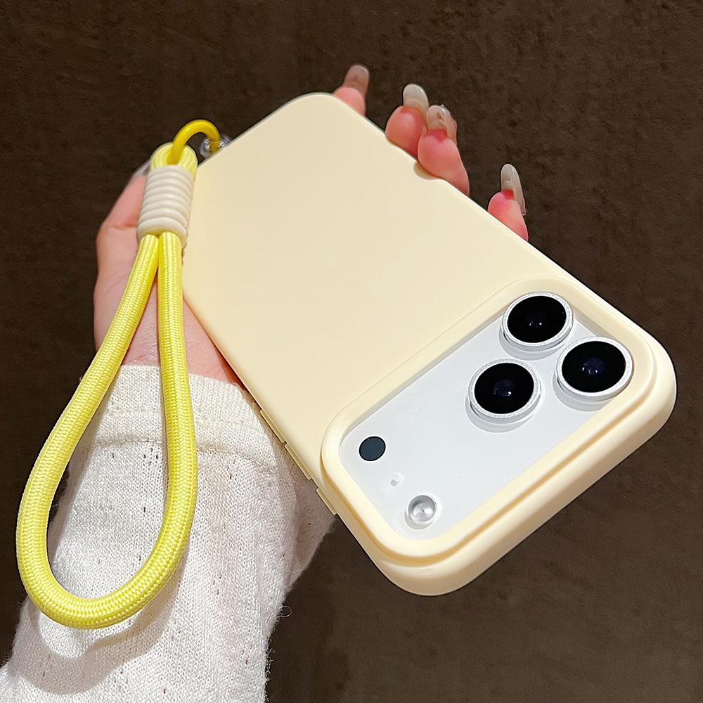 Candy Color Matte Wrist Strap Phone Case For 17 16 Pro Max 15 14 13 12 11 Air Plus Colorful Lanyard Shockproof Soft Cover