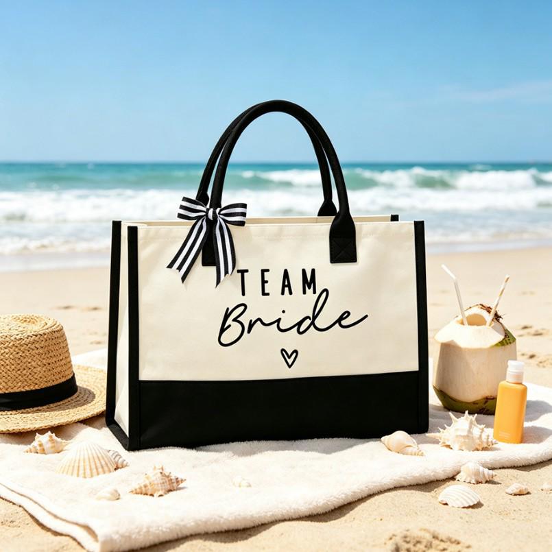 Exclusive Team Bride Canvas Tote Bag for Bridesmaid & Bachelorette Party