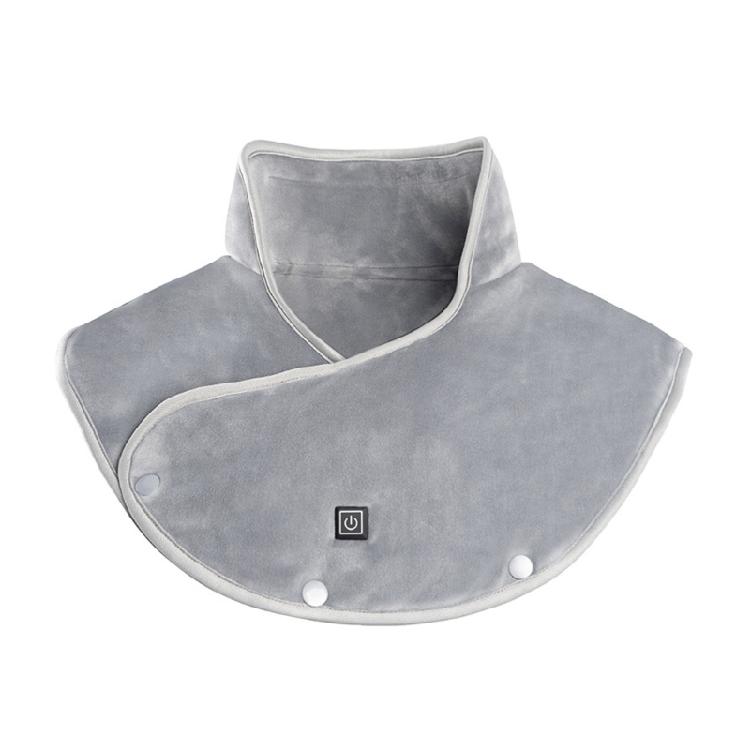 

3 Zone Heated Scarf For Neck Shoulder Back Soft Fleece Fabric Adjustable Temperature Control сірий колір