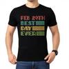 Men Tshirt Black Summer Women Tshirt Feb 29th Best Day Ever Short Sleeve Breathable Crew Neck Tshirt New Cotton Male Teeshirt
