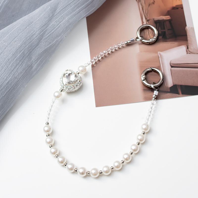 Internet Celebrity Bead Universal Mobile Phone Lanyard Ins Style New Anti Loss Short High-end Opposite Sex Wrist Strap Chain