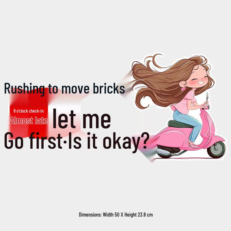Move Bricks? Let Me Go First! Funny Female Driver Rear Window Sticker