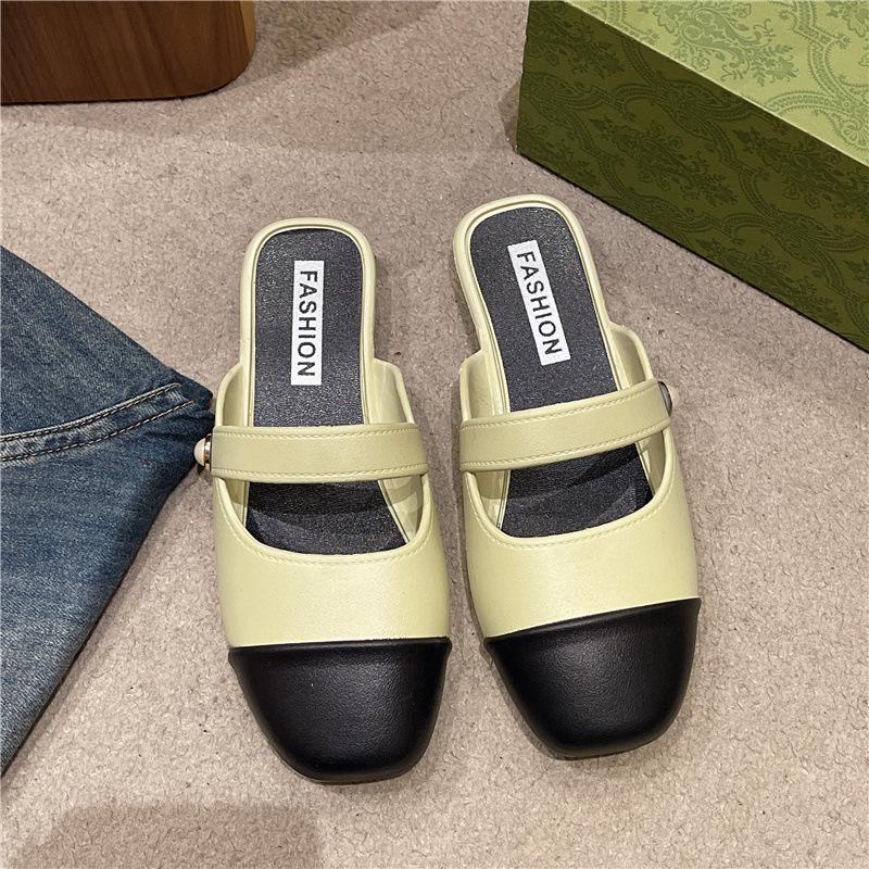 New Baotou Half Slippers Women's Spring and Summer Commuting Temperament Color Matching Cool Slippers