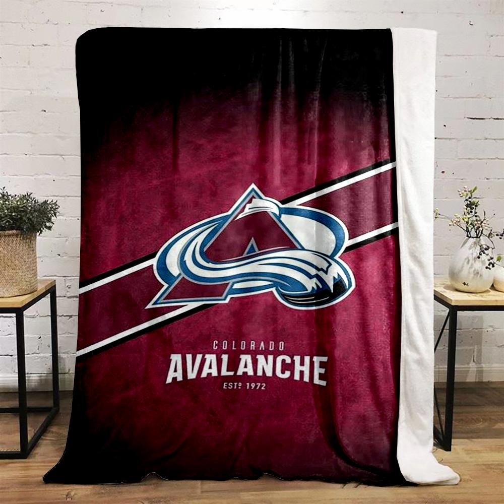 Colorado Avalanche Logo Warm blanket, Red and White Design Flannel blanket for bedroom, living room, sofa, and nap