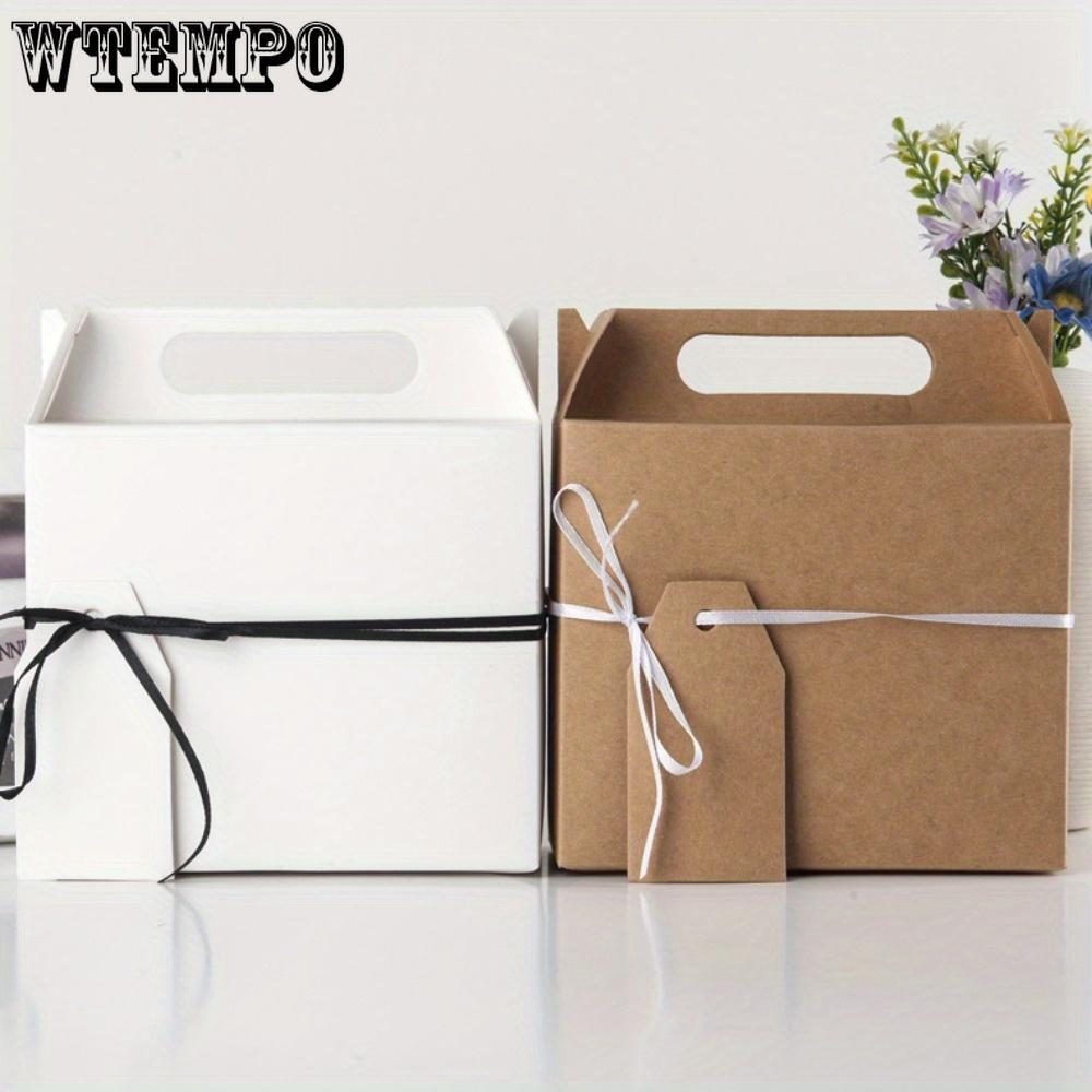 50pcs Kraft Paper Party Favor Boxes Gable Boxes with Rope and Tag Folden Terat Boxes Gift Boxes Gift Wrap Box Storage Box