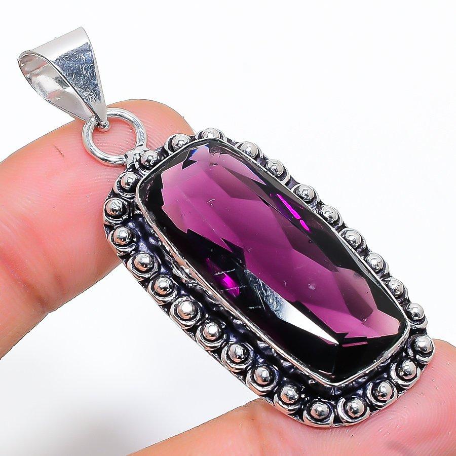 

Amethyst Gemstone Handmade Ethnic Jewelry Pendant 2.13 VR-3929