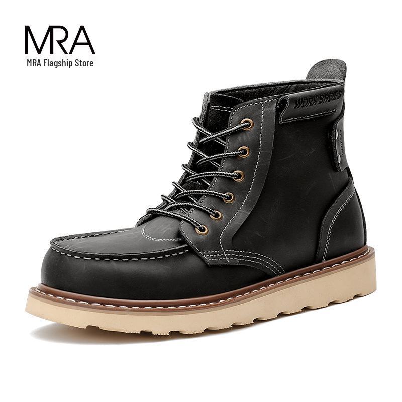 MRA Herren High-Top Retro Leder Winterstiefel 875