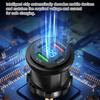 Car Charger Socket Dual PD & Dual USB 4Ports Fast Charging Socket Waterproof with Voltmeter 12V/24V For Car Boat Motorcycle