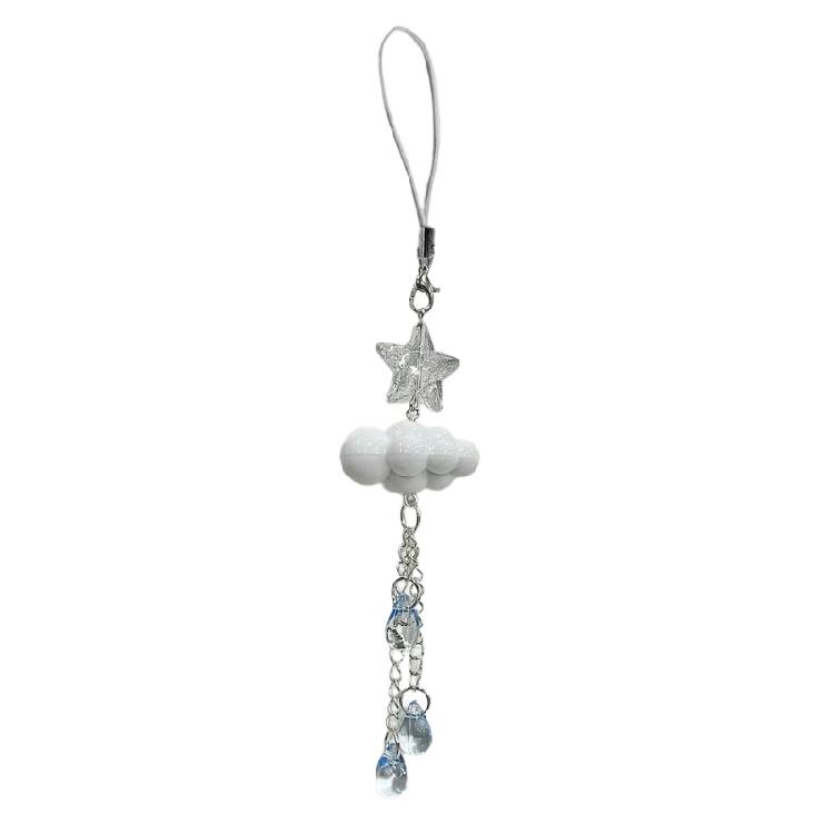 Elegant Flower Mobile Phone Chain Keychain Pendant Accessory Perfect for Bag