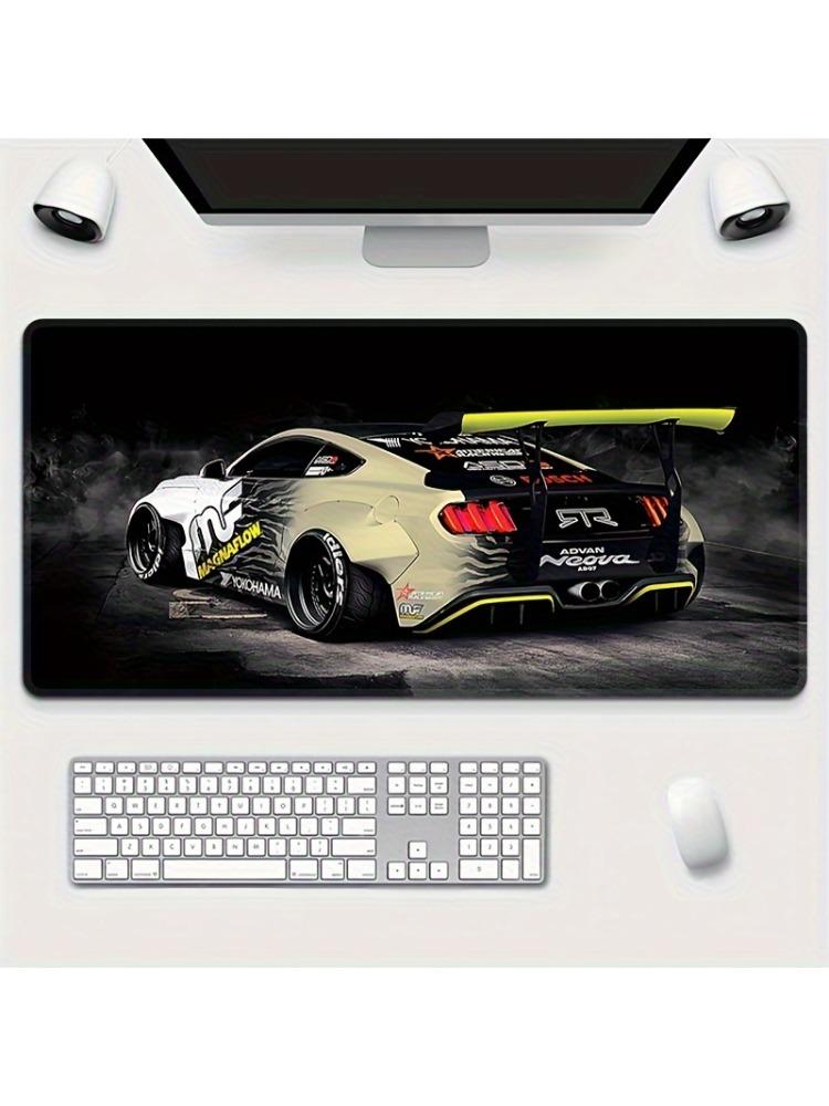 Mouse Pad with Stitched Edges Gaming Mat with Cool Racing Car Home Officel Desk Accessory and Gift for Gamers PC Non-Slip Rubber