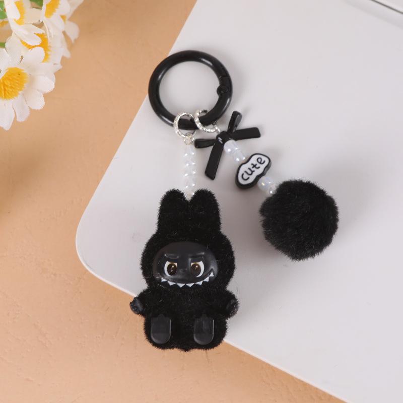 

Флокированная тряпичная подвеска CM Девочка Сумка Милая Студентка Кукла Подвеска Брелок Подарок для девушки чёрный