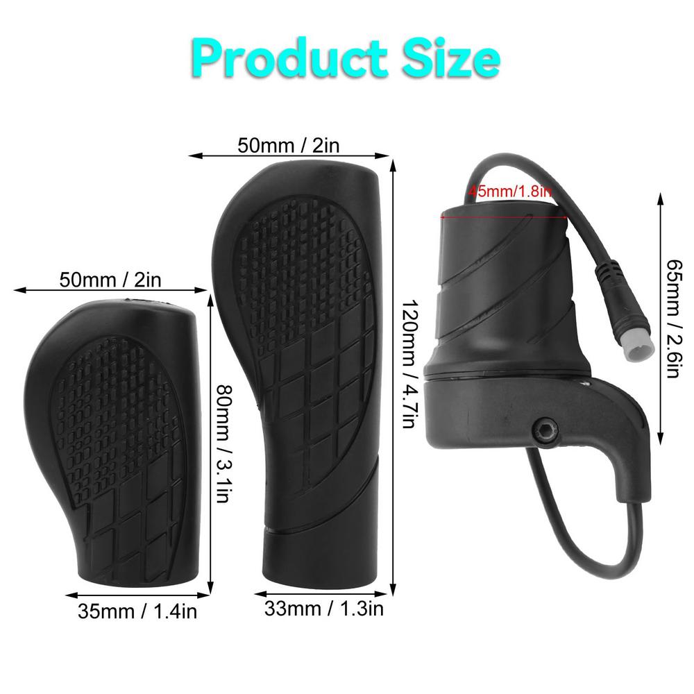Throttle For Ebike 20X Rubber Half Twist Throttle Handles Handlebar Grip Twist Modified Thumb Throttle Part Waterproof Twist