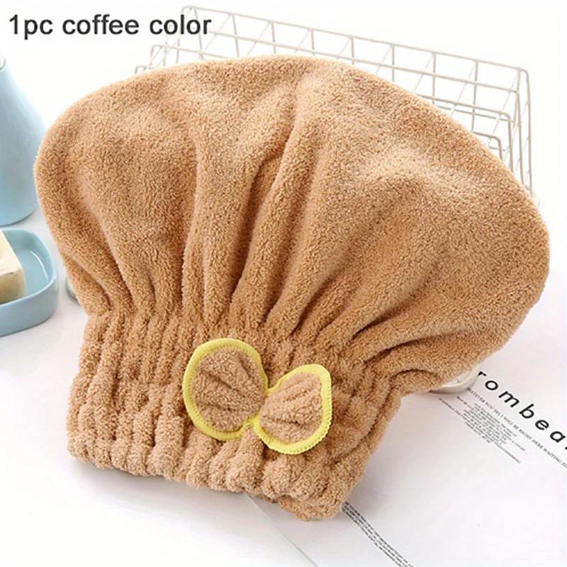 

1/2PCS Cute Bow Hair Turban, Quick Dry Shower Cap with Elastic Microfiber Wrap, High Absorbent Gift for Women Girls синий