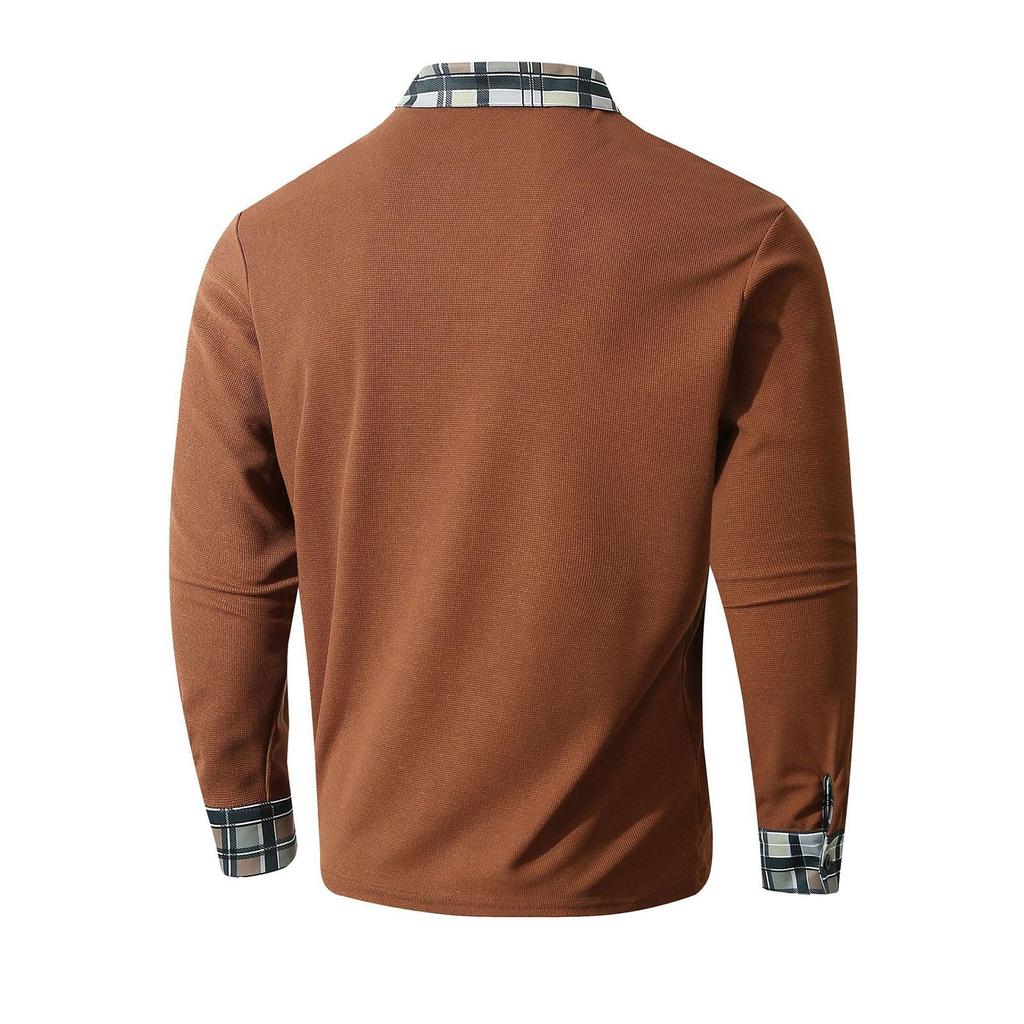 Men's Spring Solid Color Long Sleeve Lapel Shirt Men's Casual Fashion Shirt