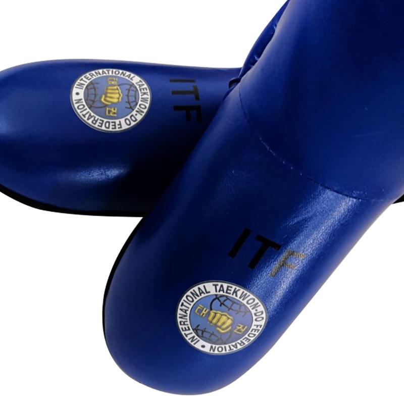 Guanti Taekwondo Rossi/Blu ITF in Pelle PU Protezione Piedi Caviglie Arti Marziali Karate Attrezzatura Protettiva per Allenamento