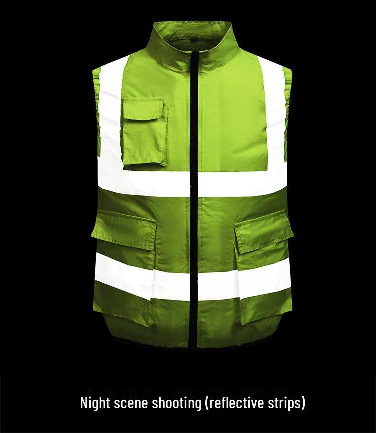 Unisex Summer Reflective Vest with Fan - Heatstroke Prevention & Cooling Function