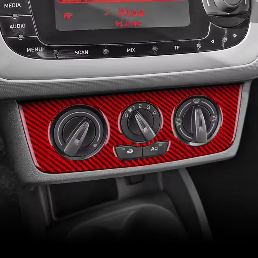 Per Seat Ibiza 6j 2009 2010 2011 2012 2013 2014 Vera Adesivo Controllo LHD Cornice in Fibra Rivestimento AC Morbido Pannello Centrale RHD Carbonio B3R4