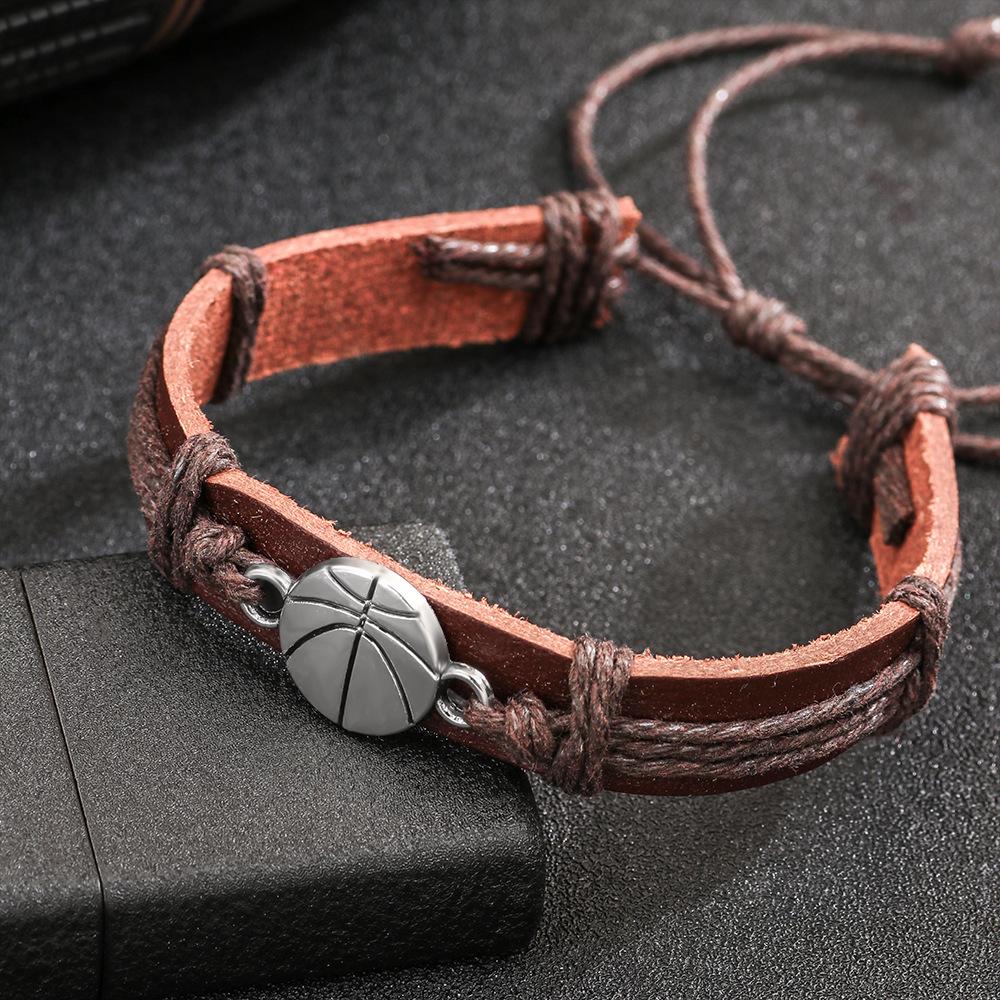 Leather Bracelet Basketball Baseball Football Softball Sports Leather Bracelet