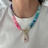 Yori Ins Blogger Empfohlen Handgefertigter Perlenanhänger und Buntes Perlenhalsband Sommer Strand Dopamin Schmuck 2025 Neu