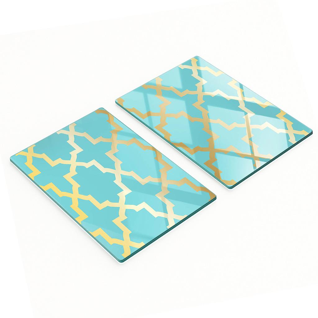 Tempered Multifunctional Decorative Glass Boards Arabic Pattern 2x40x52 Cm