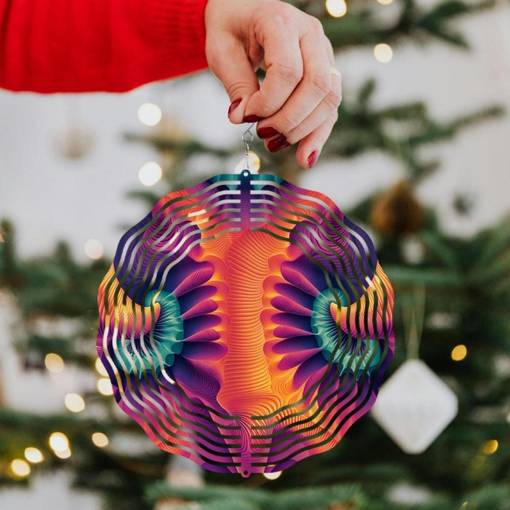 10 Inch Metal Wind Spinner Hanging Wind Chime for Garden Balcony Decor 360 Rotating Hook Outdoor Seasonal Decoration Vibrant Design