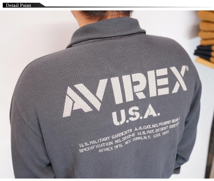 Avirex Extreme Thermal Zip Stand Official Logo Cut and Sew, Men's XL, 410, Charcoal, 783-4230019