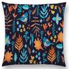 Animal Tale Spring Floral Garden Pattern Sofa Throw Pillow Case Bear Fox Unicorn Bear Birds Flower Leaf Fantasy Cushion Cover