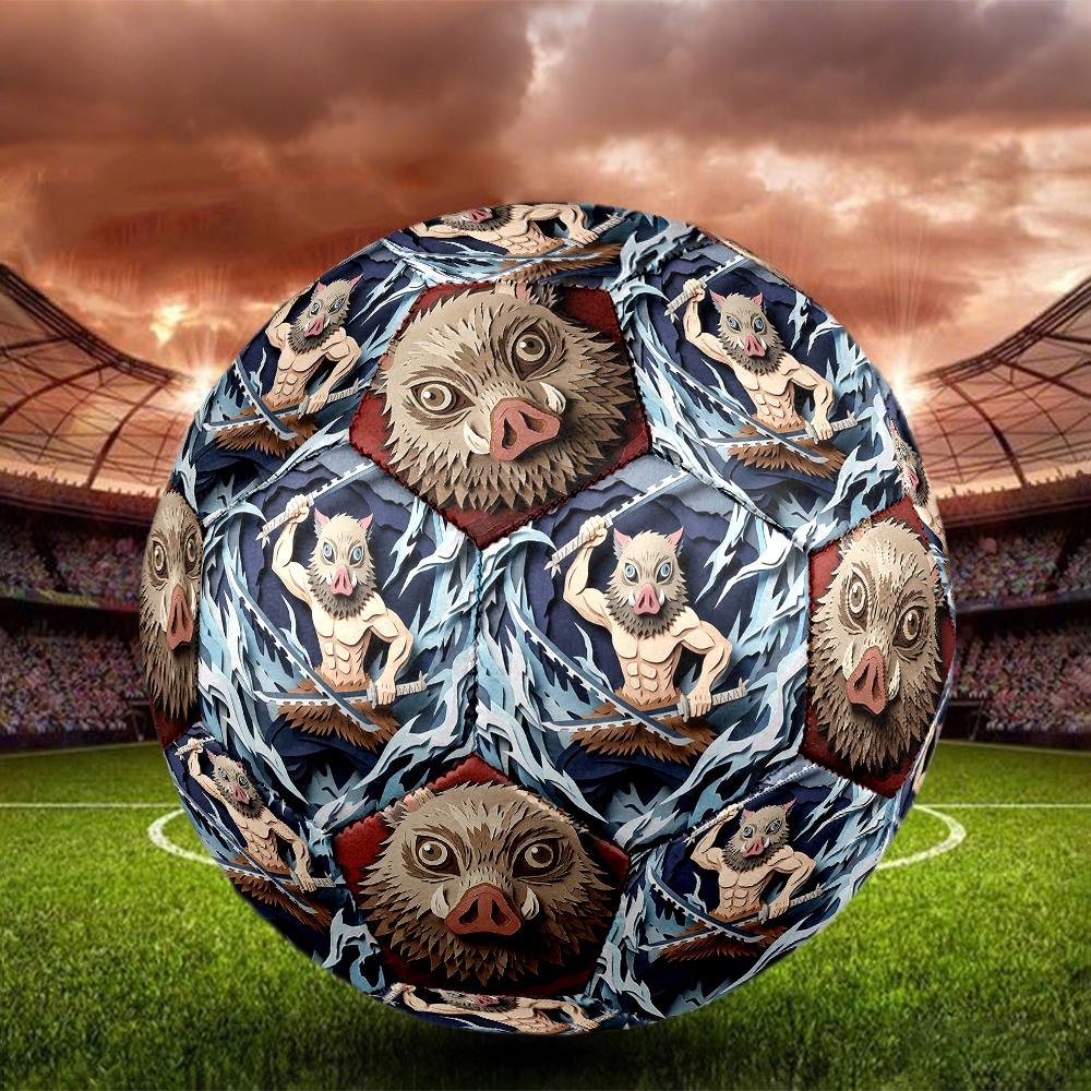 1pc Demon Slayer Kimetsu No Yaiba Football Soccer Ball Size 5 Indoor Soccer Ball Fashion Colorful  Backyard Game -Great For Sports Fans Gift HE11