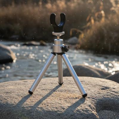 Ice Fishing Rod Tripod Portable Ice Fishing Rod Rest Foldable Pole Bracket 360° Rotating Head