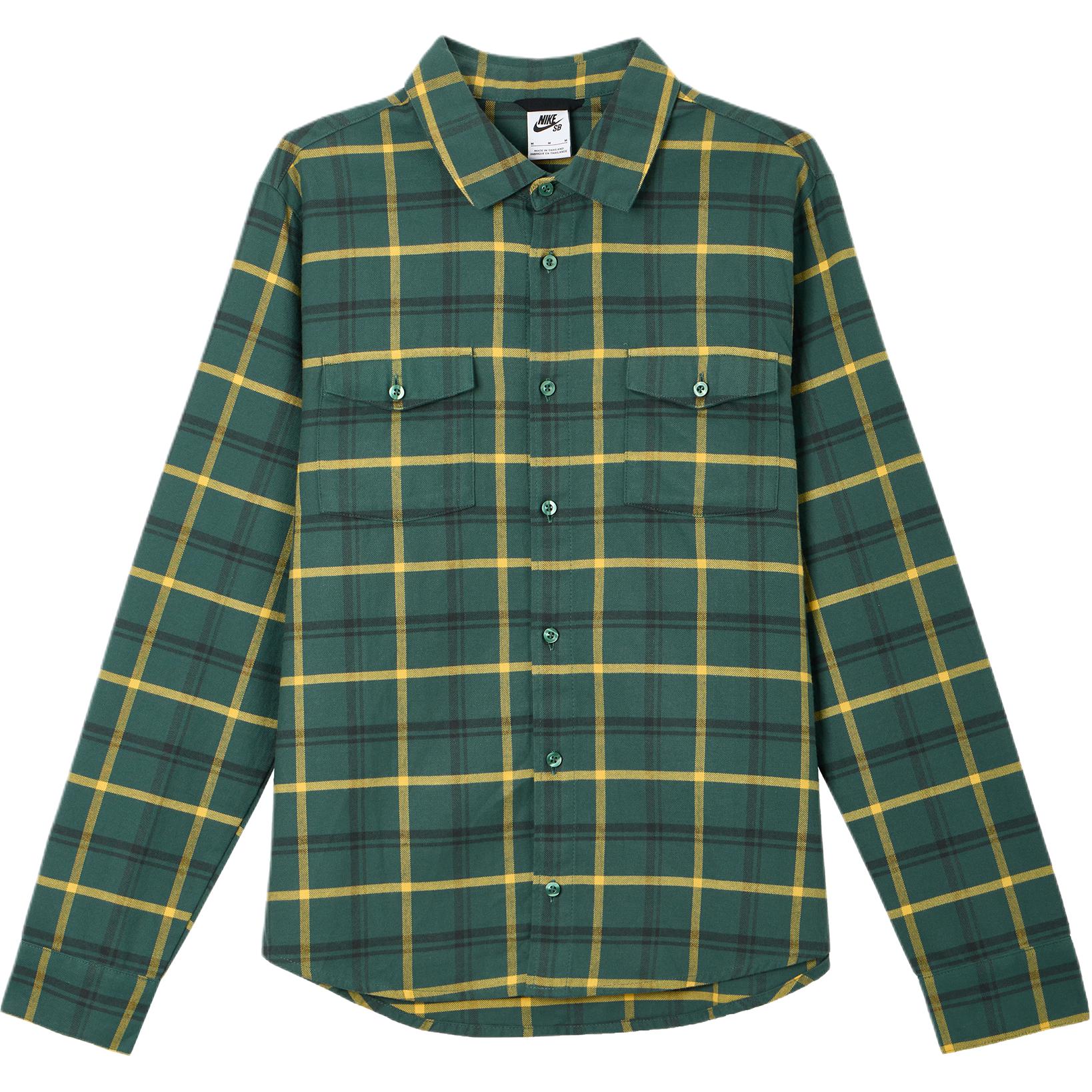 Nike Shirts Men s Green Lapel Moderate Shirt DA4251-333 XL