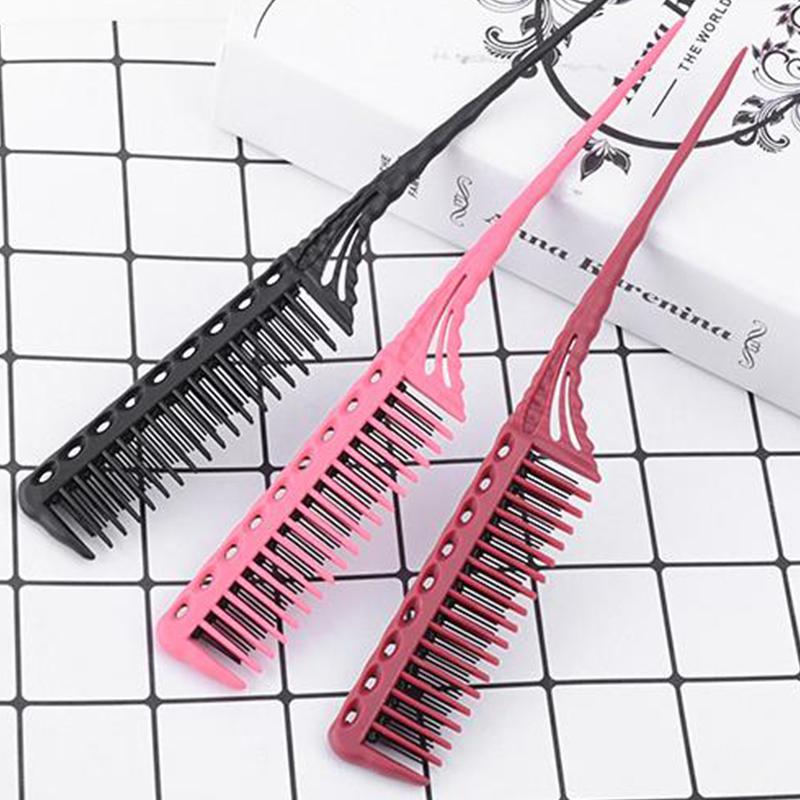 1Pc Professional Hair Combs Tip Tail Comb Barber Hairdressing Comb 3-Row Teeth Detangling Comb Salon Tools Barber Accessories